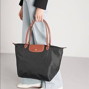 Longchamp Black and Brown Tote Bag